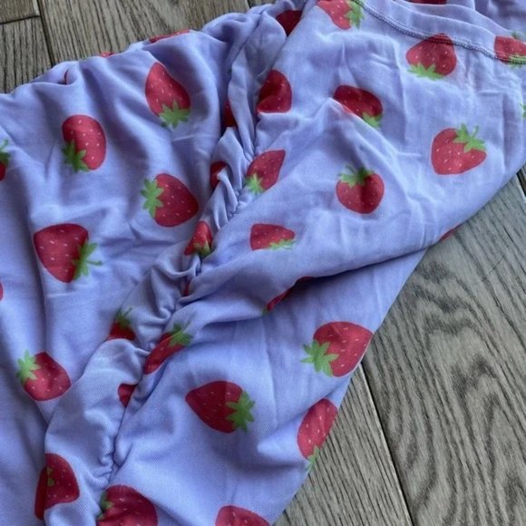 NWT Strawberry Dress Women's S/M or Girl's XXL, Mesh Fruit Purple Stretch Dress - Picture 12 of 12